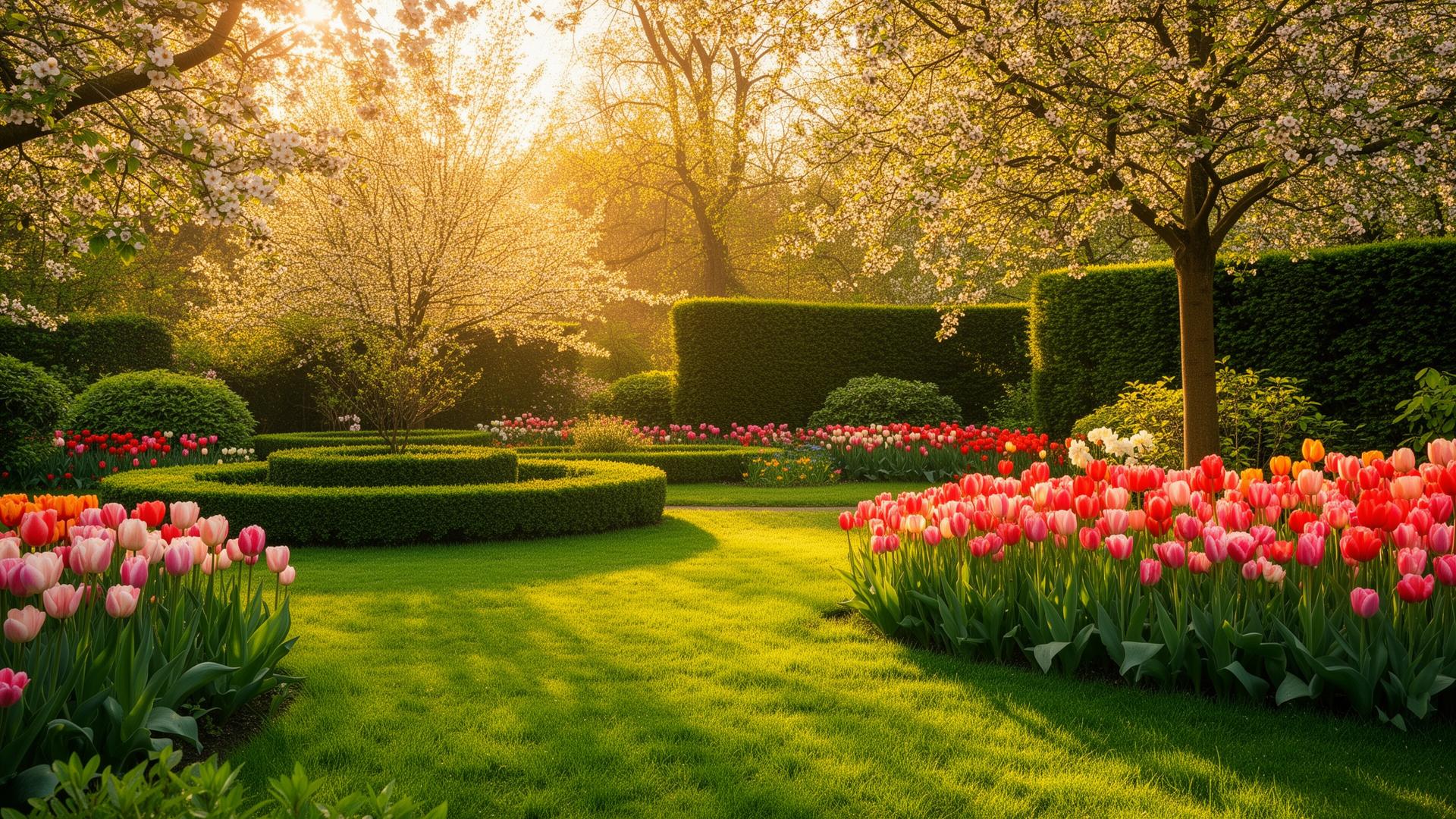 Garten in der Jahreszeit Frühling